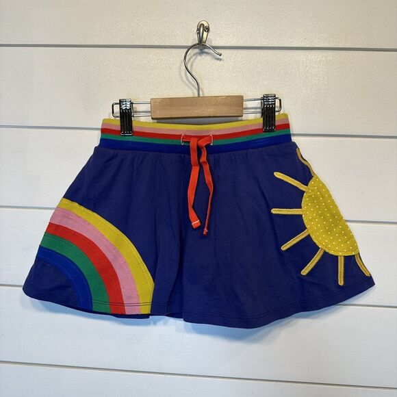 NEW Mini Boden 4-5Y Skort Jersey Applique Rainbow Sunshine Skirt Shorts Girl 4T - Picture 2 of 12